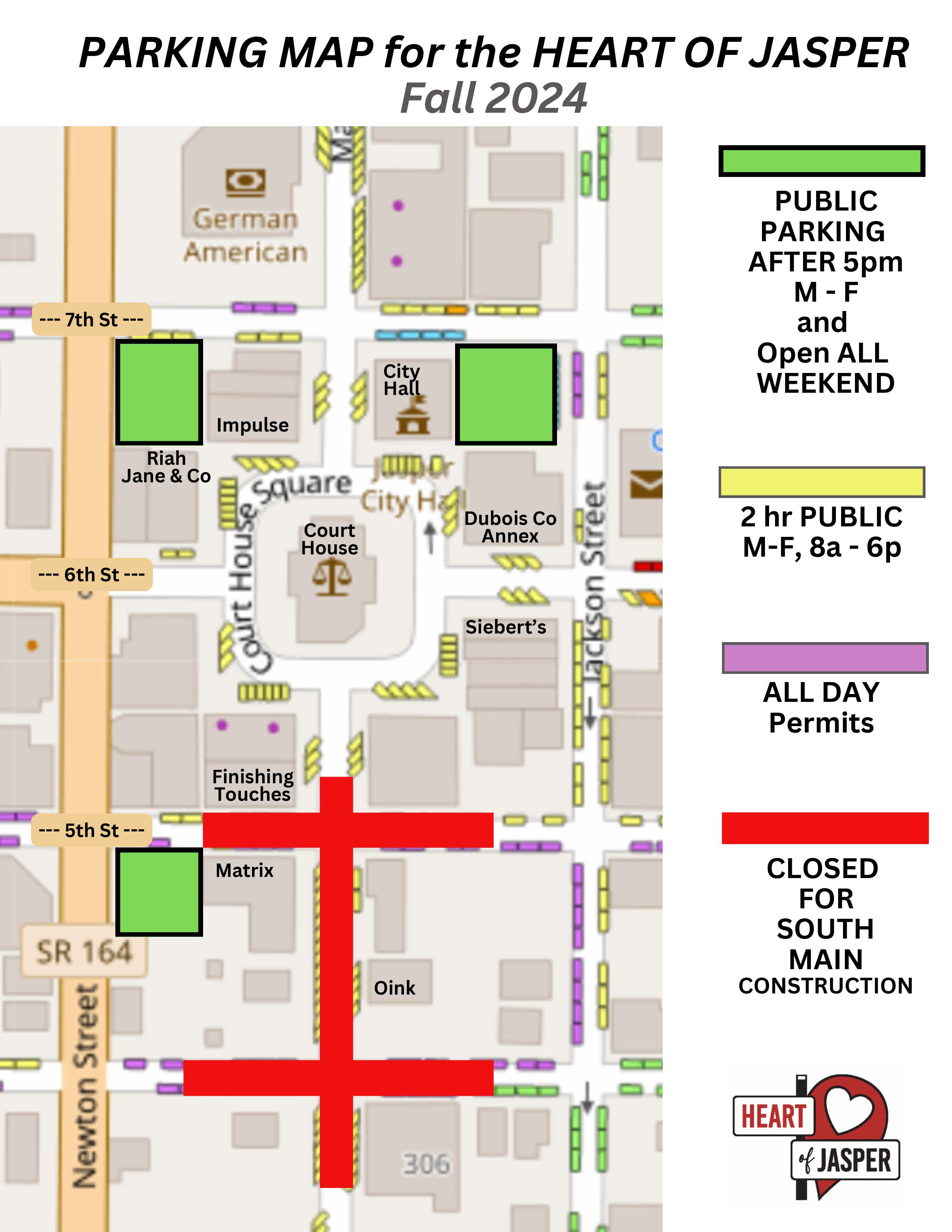 Public Parking Map of Phase II Downtown